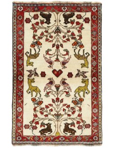 Hand made rug Kashghai Old Figural Persia cm.103x162