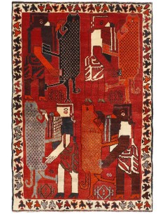 Hand made rug Kashghai Old Figural Persia cm.100x148