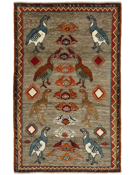 Hand made rug Kashghai Old Figural Persia cm.117x190