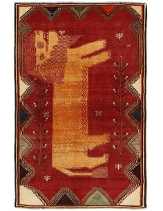 Hand made rug Kashghai Old Figural Persia cm.121x193