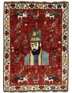 Hand made rug Kashghai Old Figural Persia cm.122x168