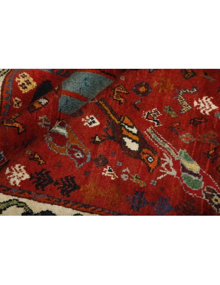 Hand made rug Kashghai Old Figural Persia cm.122x168