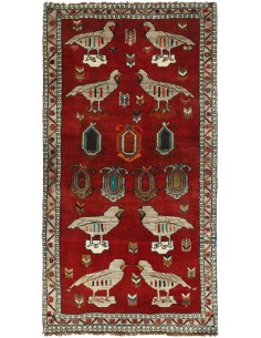 Hand made rug Kashghai Old Figural Persia cm.98x193