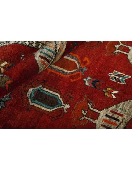 Hand made rug Kashghai Old Figural Persia cm.98x193