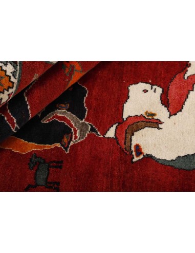 Hand made rug Kashghai Old Figural Persia cm.121x202