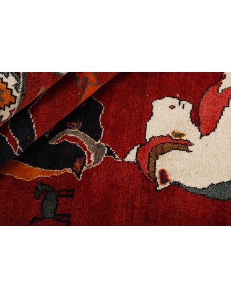 Hand made rug Kashghai Old Figural Persia cm.121x202