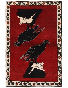 Hand made rug Kashghai Old Figural Persia cm.112x172