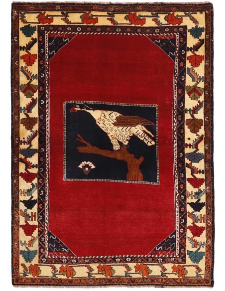 Hand made rug Kashghai Old Figural Persia cm.138x202