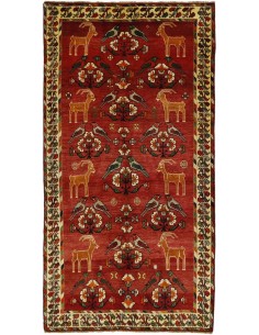 Hand made rug Kashghai Old Figural Persia cm.153x296