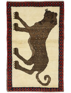 Hand made rug Kashghai Old Figural Persia cm.63x99