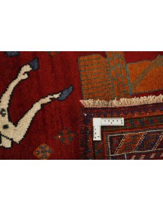 Hand made rug Kashghai Old Figural Persia cm.139x223 2