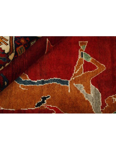 Hand made rug Kashghai Old Figural Persia cm.162x240