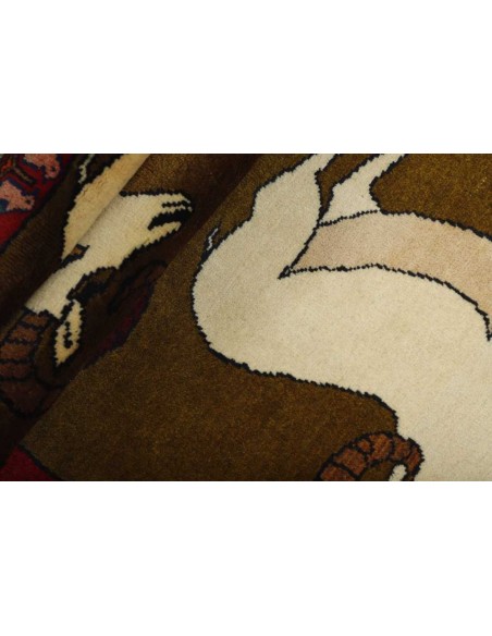 Hand made rug Kashghai Old Figural Persia cm.70x142
