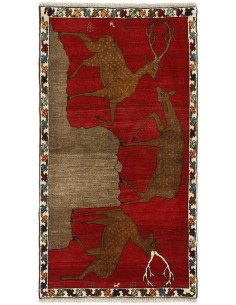 Hand made rug Kashghai Old Figural Persia cm.83x154