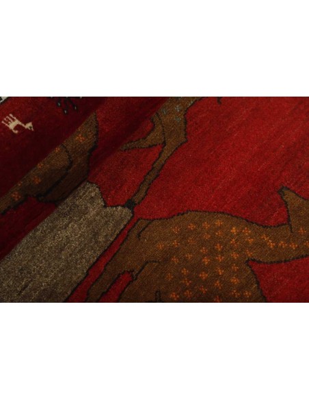 Hand made rug Kashghai Old Figural Persia cm.83x154