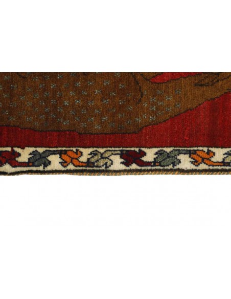 Hand made rug Kashghai Old Figural Persia cm.83x154