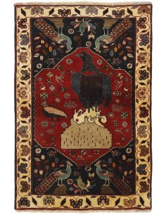 Hand made rug Kashghai Old Figural Persia cm.101x152