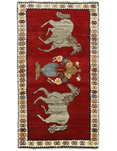 Hand made rug Kashghai Old Figural Persia cm.94x173