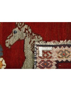 Hand made rug Kashghai Old Figural Persia cm.94x173 2