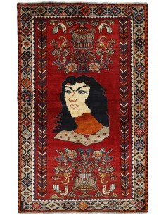 Hand made rug Kashghai Old Figural Persia cm.128x207