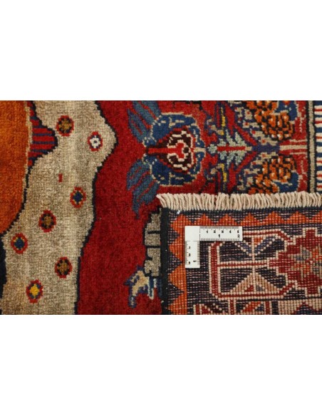 Hand made rug Kashghai Old Figural Persia cm.128x207