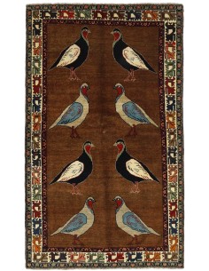 Hand made rug Kashghai Old Figural Persia cm.150x248