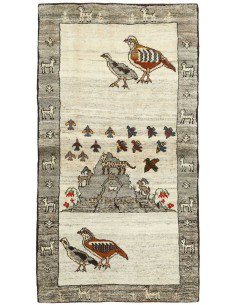 Hand made rug Kashghai Old Figural Persia cm.104x186