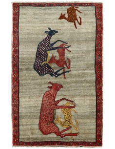 Hand made rug Kashghai Old Figural Persia cm.114x192