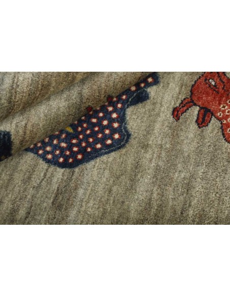 Hand made rug Kashghai Old Figural Persia cm.114x192