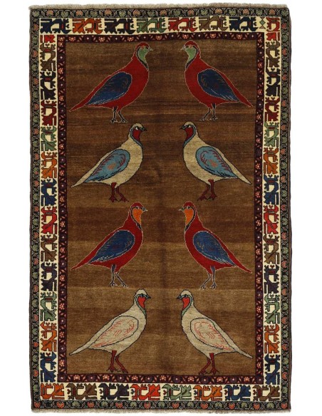 Hand made rug Kashghai Old Figural Persia cm.152x238