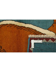 Hand made rug Kashghai Old Figural Persia cm.104x145 2