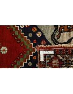 Hand made rug Kashghai Old Figural Persia cm.113x208 2