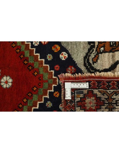 Hand made rug Kashghai Old Figural Persia cm.113x208