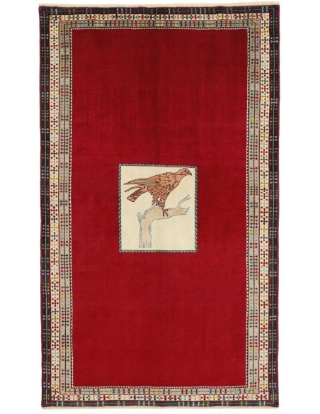 Hand made rug Kashghai Old Figural Persia cm.137x230