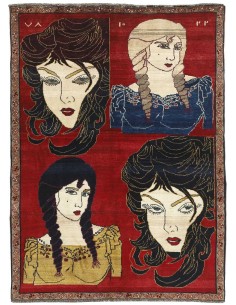 Hand made rug Kashghai Old Figural Persia cm.153x208