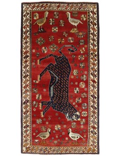 Hand made rug Kashghai Old Figural Persia cm.148x290