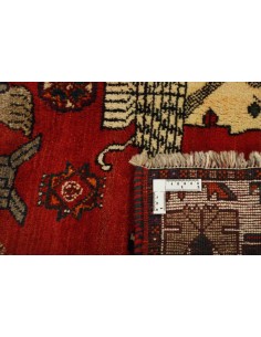Hand made rug Kashghai Old Figural Persia cm.155x240 2