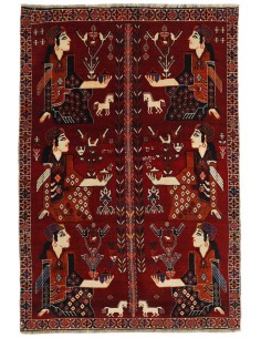 Hand made rug Kashghai Old Figural Persia cm.160x232