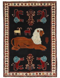 Hand made rug Kashghai Old Figural Persia cm.173x243