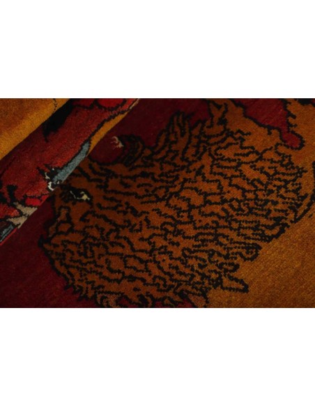 Hand made rug Kashghai Old Figural Persia cm.66x185