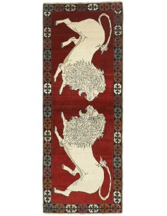 Hand made rug Kashghai Old Figural Persia cm.103x278