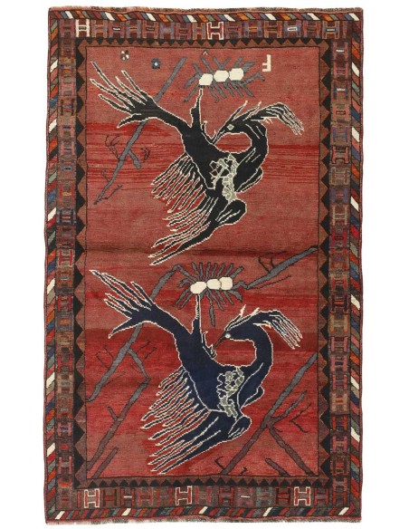 Hand made rug Kashghai Old Figural Persia cm.155x247