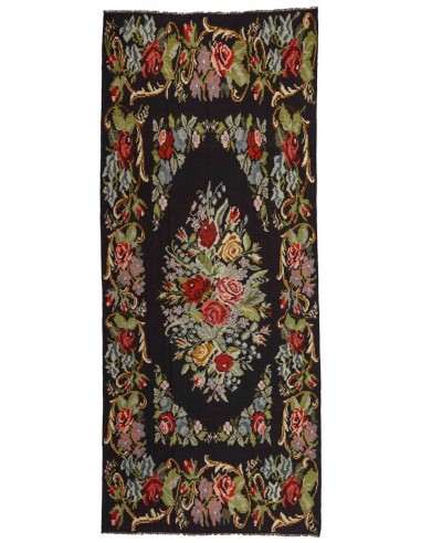 Hand made rug Rose Kilim Old Moldavia cm.194x465