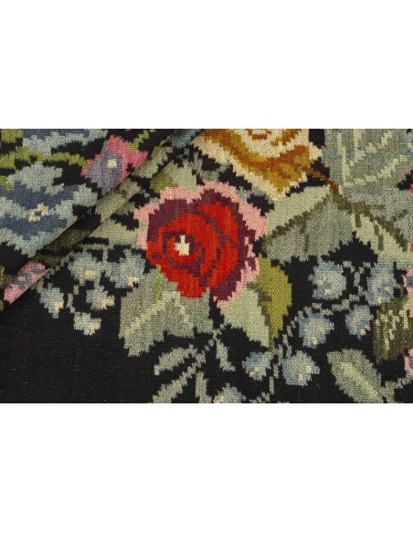 Hand made rug Rose Kilim Old Moldavia cm.194x465