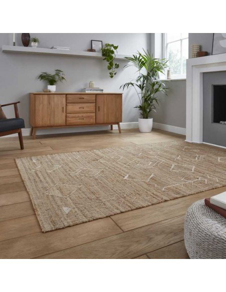 tappeto moderno Bazaar Jute 24831 Natural