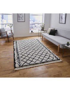 tappeto moderno Boho 7043 White/Black 2