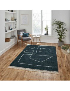 tappeto moderno Boho A474 Dark Green 2