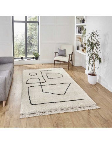 tappeto moderno Boho A474 White/Black