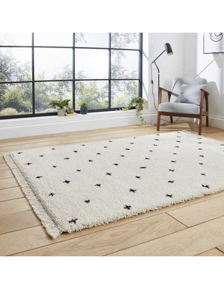 tappeto moderno Boho A475 White/Black