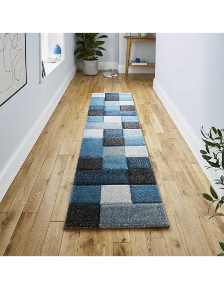 tappeto moderno Brooklyn 646 Blue/Grey passatoia